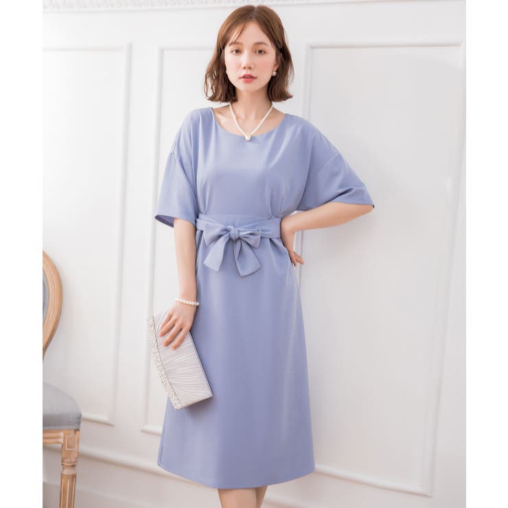 ブルー | 結婚式 ワンピース パーティードレス | DRESS+