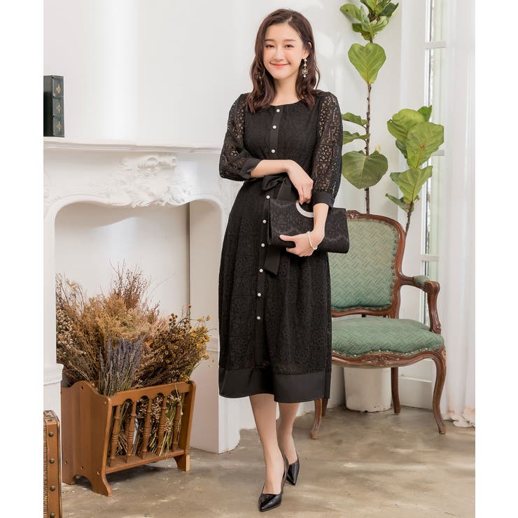 ブラック | 結婚式 パーティードレス ワンピース | DRESS+