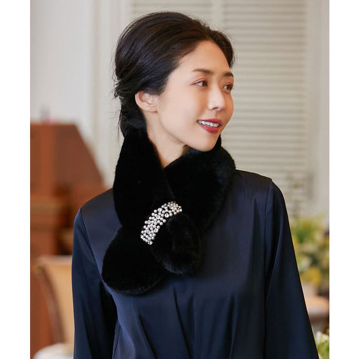 ティペット秋冬エコファーフェイクファーマフラーファービジューループ卒業パーティー… | DRESS+ | 詳細画像23 