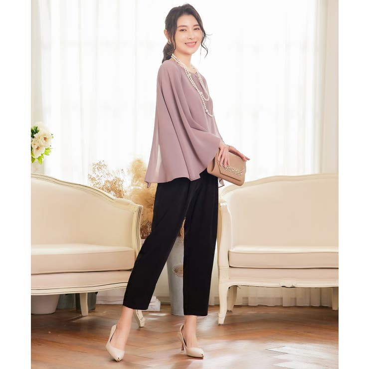 パンツ セットアップ 袖付き パーティードレス ケープ スリーブ卒業式 成人式 | DRESS+ | 詳細画像29 