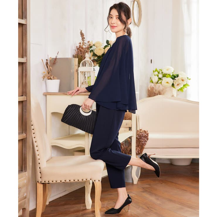 パンツ セットアップ 袖付き パーティードレス ケープ スリーブ卒業式 成人式 | DRESS+ | 詳細画像22 