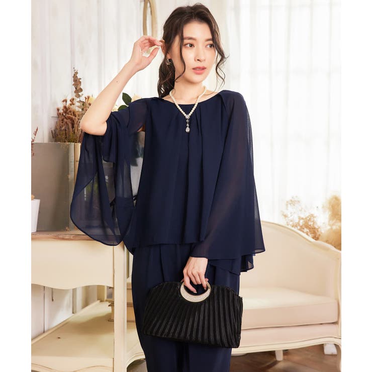 パンツ セットアップ 袖付き パーティードレス ケープ スリーブ卒業式 成人式 | DRESS+ | 詳細画像21 