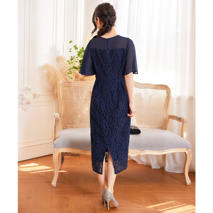 ワンピース ミモレ丈 結婚式 フォーマル ベルト付き[品番：DSSW0004335]｜DRESS+（ドレス プラス）のレディースファッション通販｜SHOPLIST（ショップリスト）
