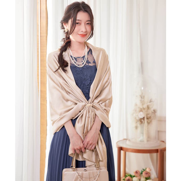 パーティーストール ショール 大判 留め具付き[品番：DSSW0004704]｜DRESS+（ドレス プラス）のレディースファッション通販｜SHOPLIST（ショップリスト）