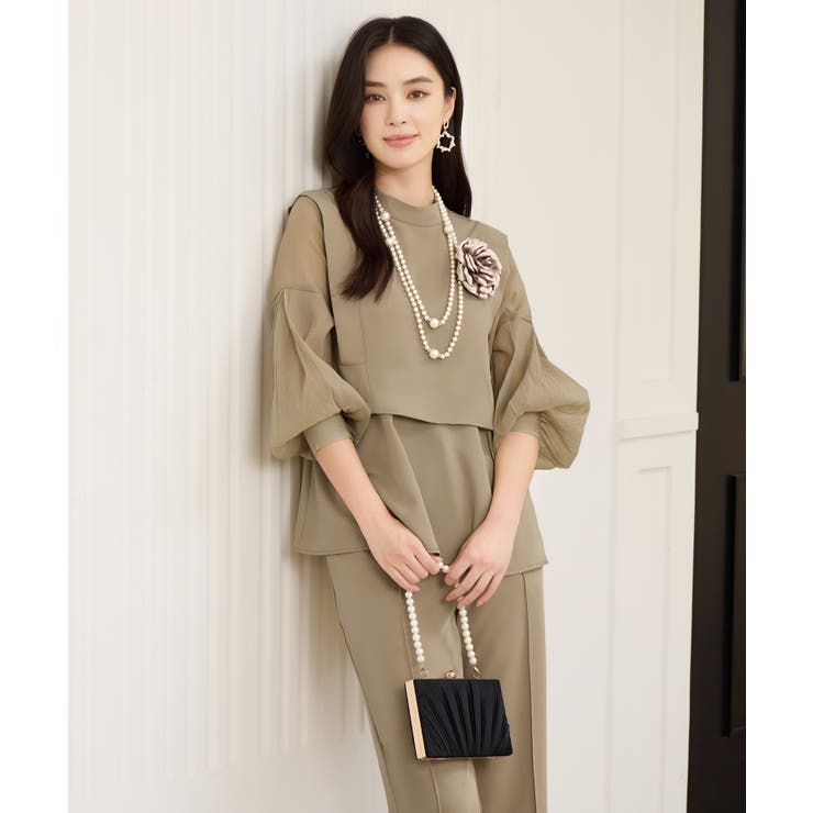ペプラムパンツセットアップ パーティースーツ | DRESS+ | 詳細画像8 