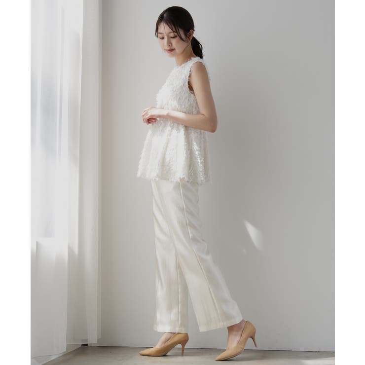 サテン素材のエレガントパンツ | DRESS+ | 詳細画像5 