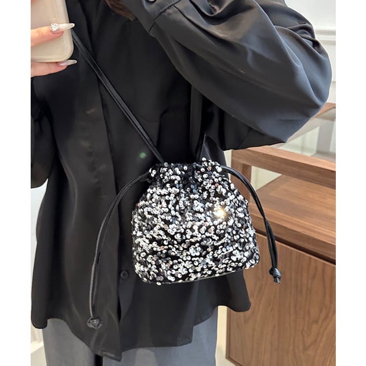 キラキラ輝くスパンコール巾着バッグ | DRESS+ | 詳細画像13 
