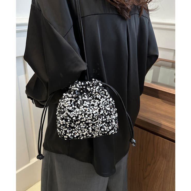 キラキラ輝くスパンコール巾着バッグ | DRESS+ | 詳細画像14 