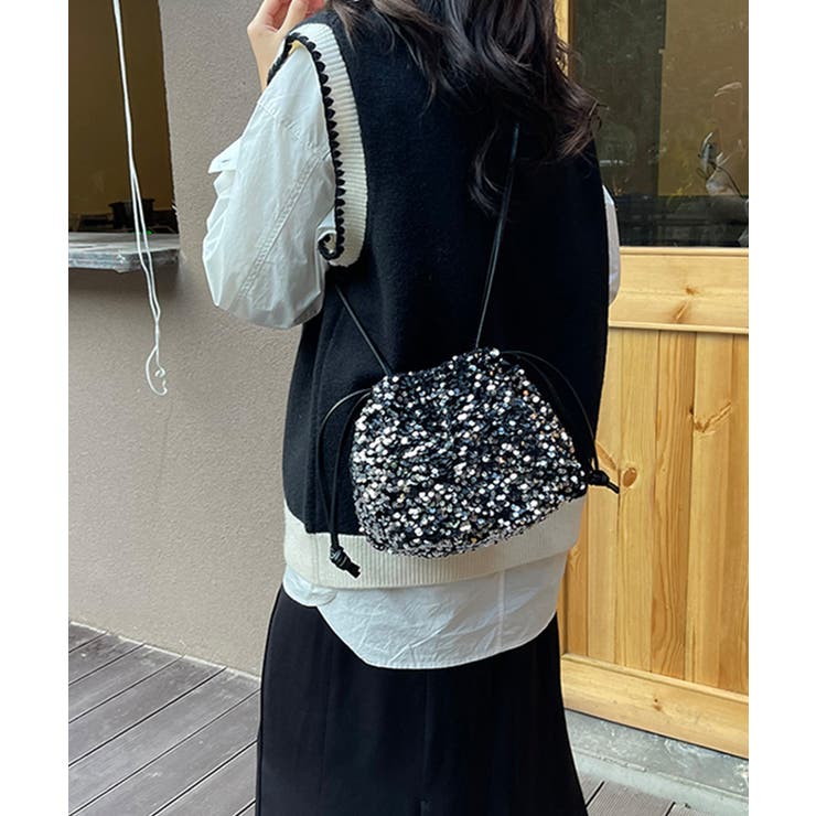 キラキラ輝くスパンコール巾着バッグ | DRESS+ | 詳細画像17 