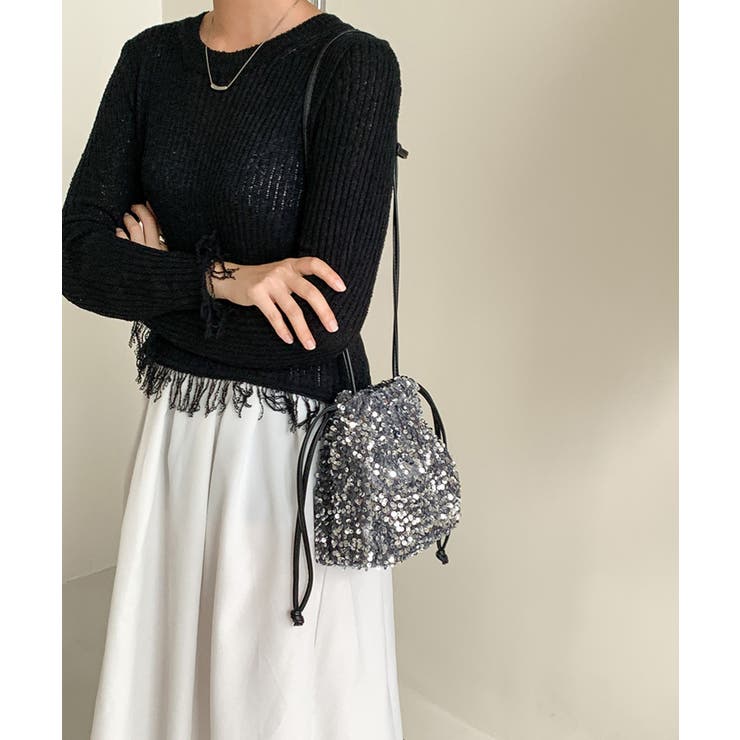 キラキラ輝くスパンコール巾着バッグ | DRESS+ | 詳細画像15 