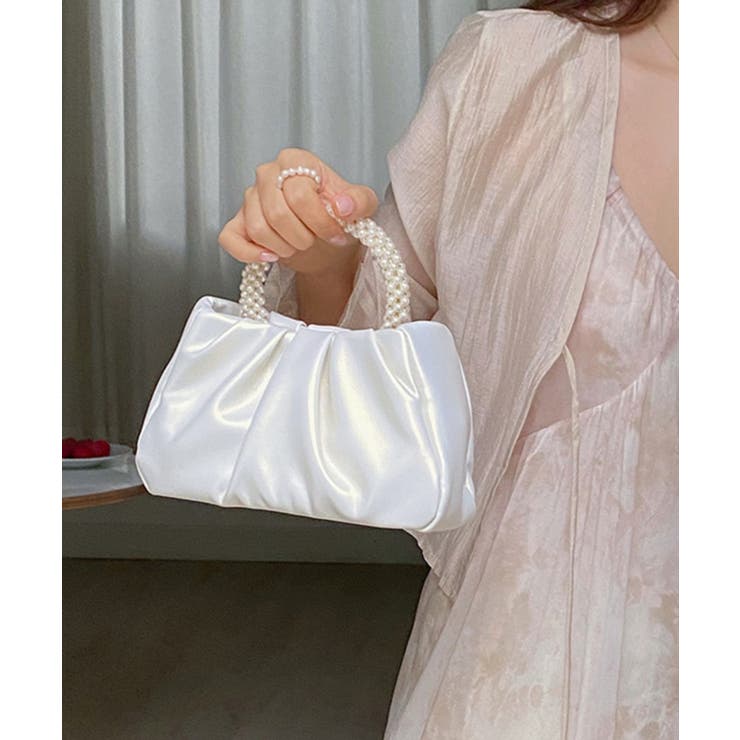 ギャザーデザインのパールハンドル付きバッグ  | DRESS+ | 詳細画像12 