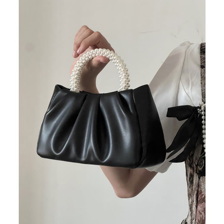 ギャザーデザインのパールハンドル付きバッグ  | DRESS+ | 詳細画像29 