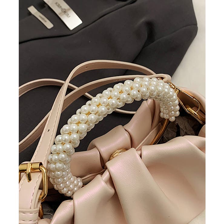 ギャザーデザインのパールハンドル付きバッグ  | DRESS+ | 詳細画像32 