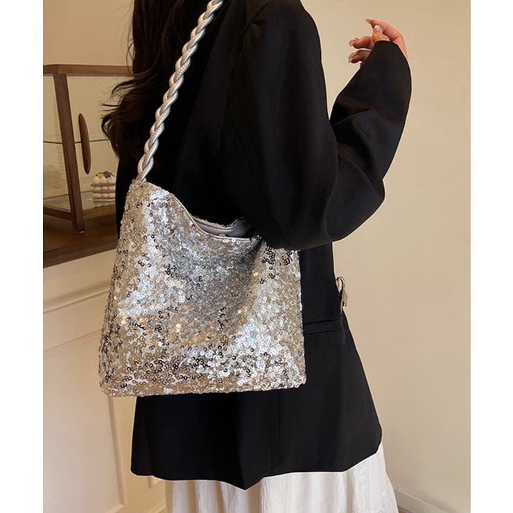 スパンコールショルダーバッグ 大容量 | DRESS+ | 詳細画像16 