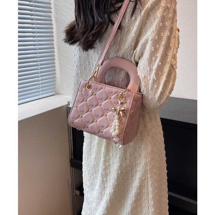 キルティング チャーム付き ハンドバッグ | DRESS+ | 詳細画像13 