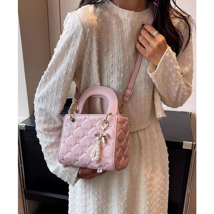 キルティング チャーム付き ハンドバッグ | DRESS+ | 詳細画像12 