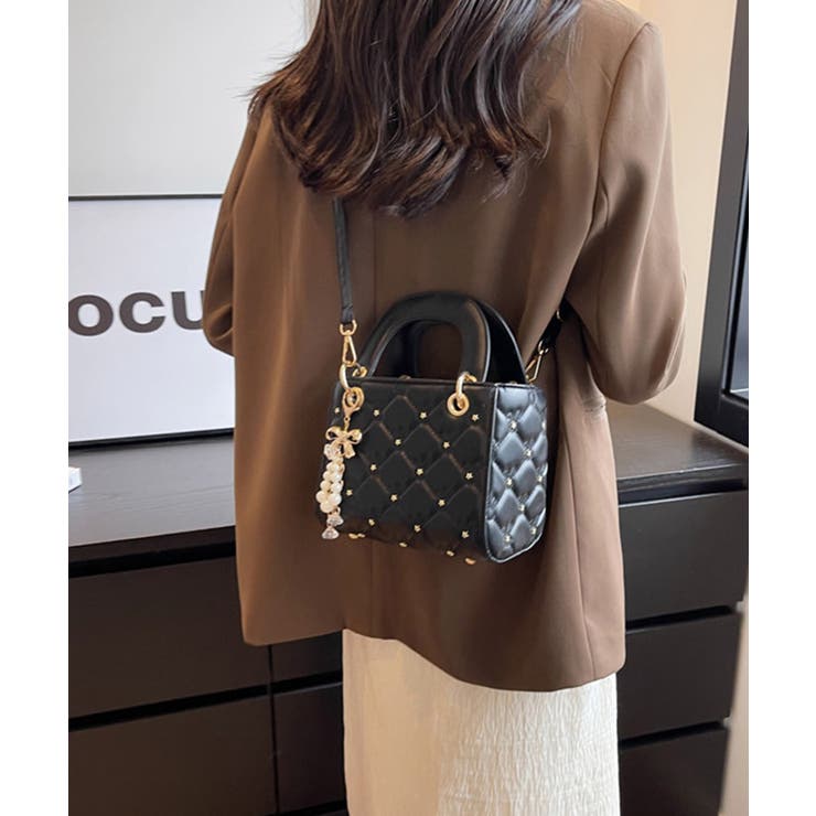 キルティング チャーム付き ハンドバッグ | DRESS+ | 詳細画像26 
