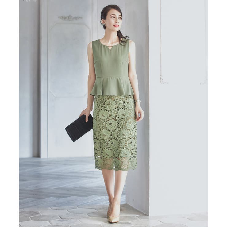 カーキ | パーティードレス 結婚式 披露宴 | DRESS+