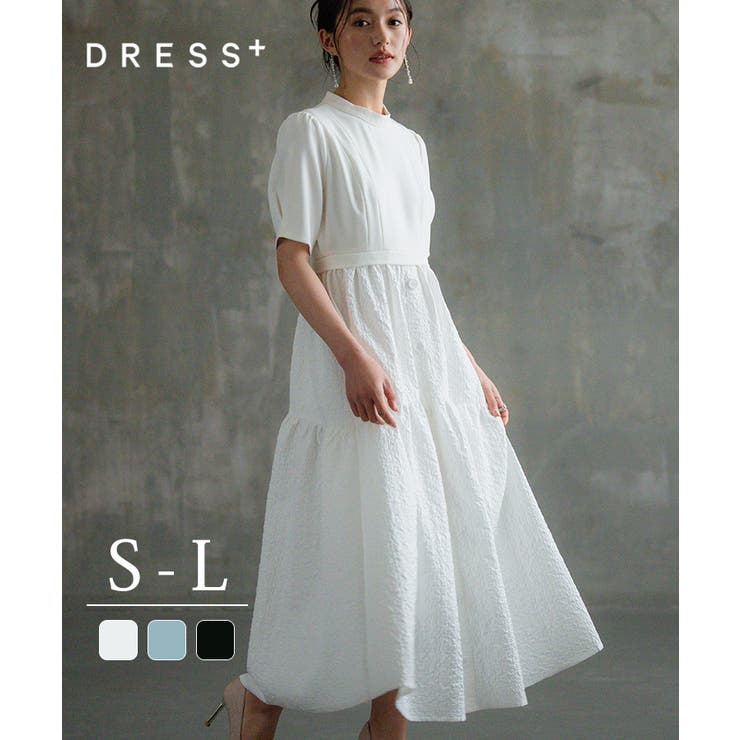 2素材ドッキングワンピース 半袖 ロング丈 | DRESS+ | 詳細画像1 