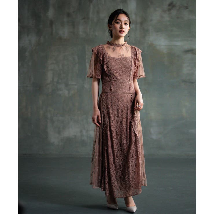 レースワンピース ロングフレアワンピース  総レース[品番：DSSW0004832]｜DRESS+（ドレスプラス）のレディースファッション通販｜SHOPLIST（ショップリスト）