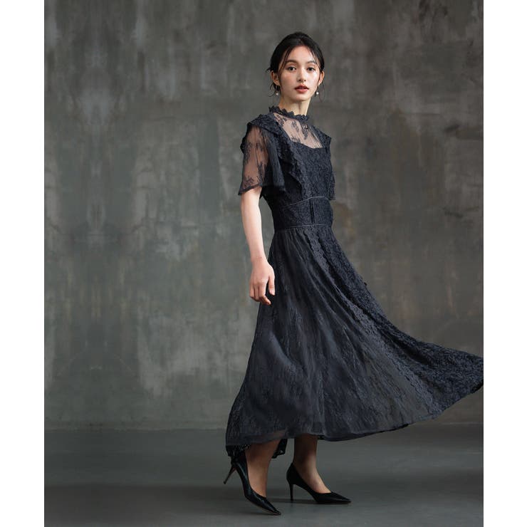 レースワンピース ロングフレアワンピース  総レース[品番：DSSW0004832]｜DRESS+（ドレスプラス）のレディースファッション通販｜SHOPLIST（ショップリスト）