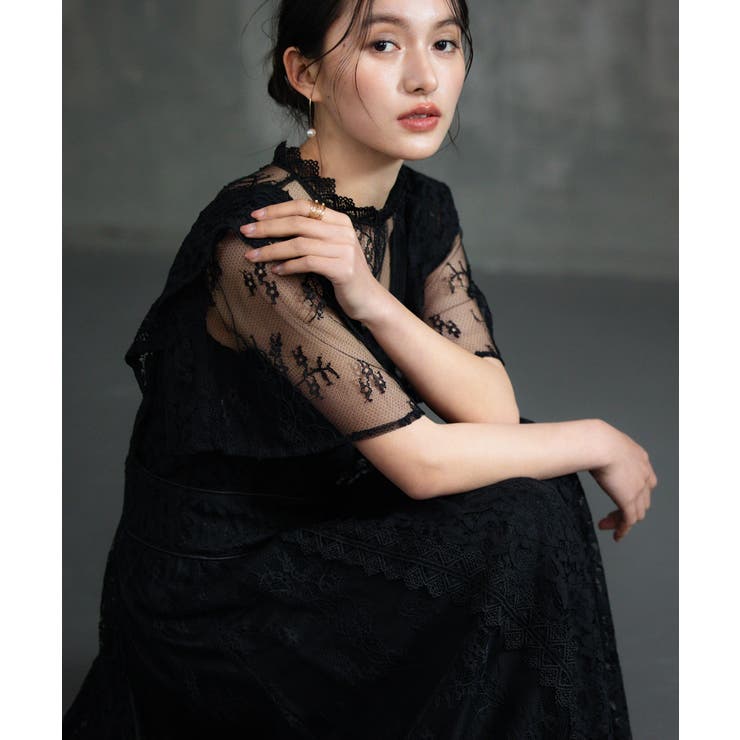 レースワンピース ロングフレアワンピース 総レース [品番：DSSW0004832]｜DRESS+（ドレスプラス）のレディースファッション通販｜SHOPLIST（ショップリスト）