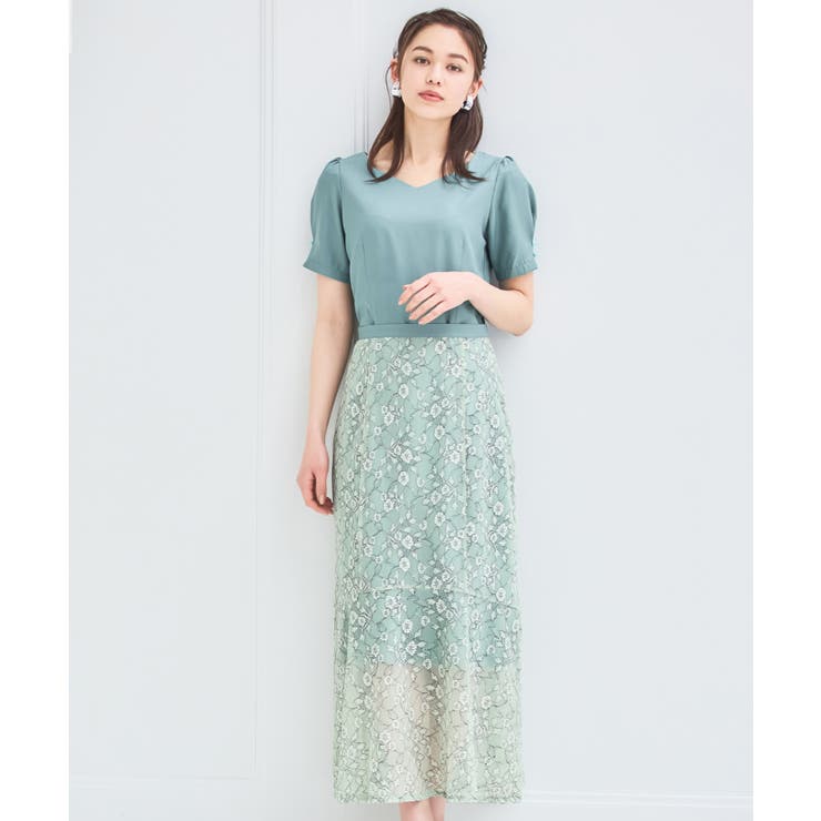 グリーン | ワンピース スカート 2点セット | DRESS+