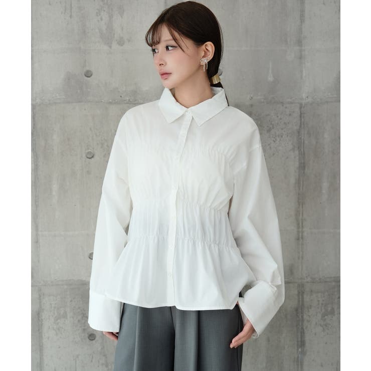 ウエストシャーリング ペプラムシャツ 長袖 | DRESS+ | 詳細画像7 