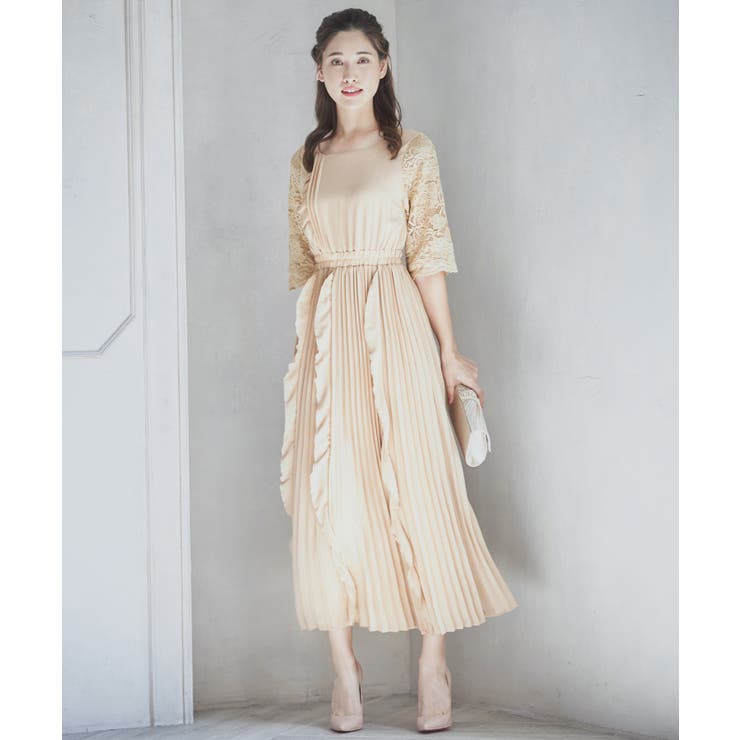 ワンピース ドレス レース袖 ミモレ丈 パーティードレス 結婚式 品番 Dssw Dress Scene ドレスシーン のレディースファッション通販 Shoplist ショップリスト