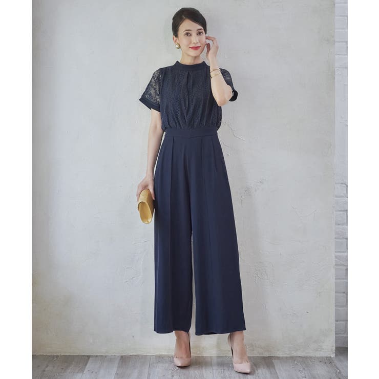 ドレスプラス DRESS+ ジャンプスーツ パンツドレス ポケット付き 結婚式 （ピンク） ドレスプラス DRESS+ ジャンプスーツ パンツドレス ポケット付き