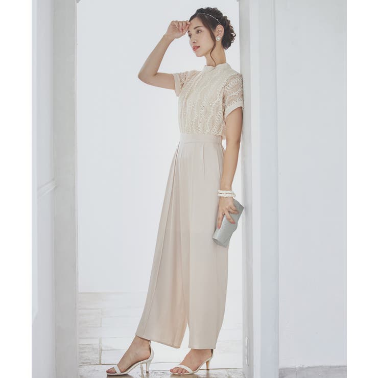ジャンプスーツ パンツドレス ポケット付き 結婚式秋[品番：DSSW0002111]｜DRESS+（ドレス プラス）のレディースファッション通販｜SHOPLIST（ショップリスト）