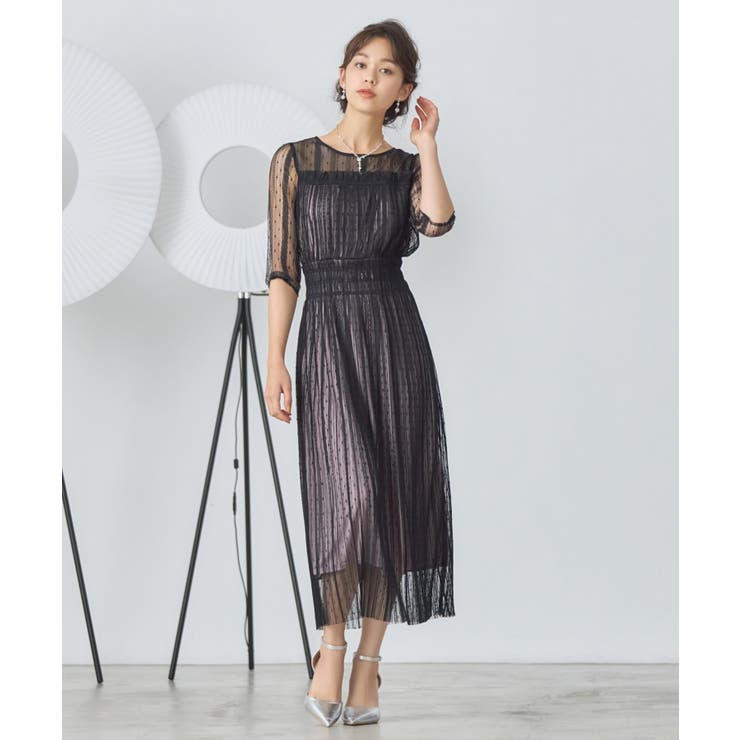 ディーラー様製　チュールドレス黒 チュールドレス ワンピース シアー[品番：DSSW0002952]｜DRESS+