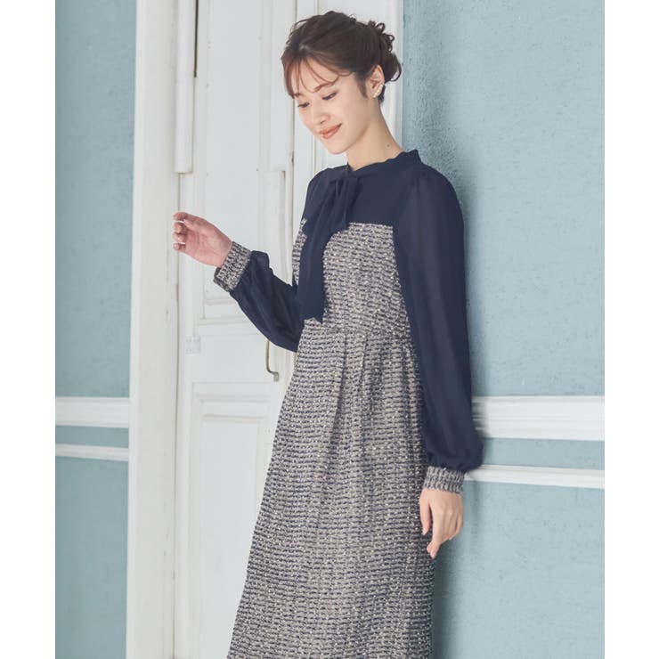 Swankiss（スワンキス）の「DC ribbon tweed O/P（ワンピース