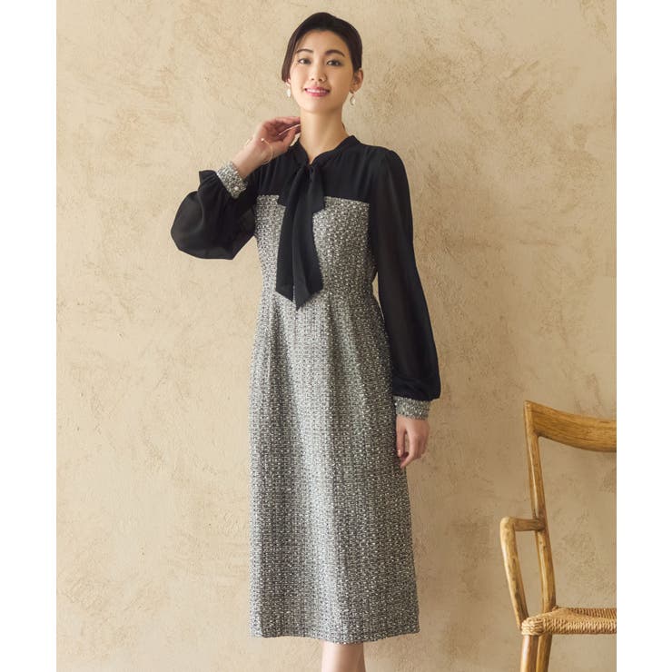 ワンピース ビスチェワンピース ツイードワンピース[品番：DSSW0004357