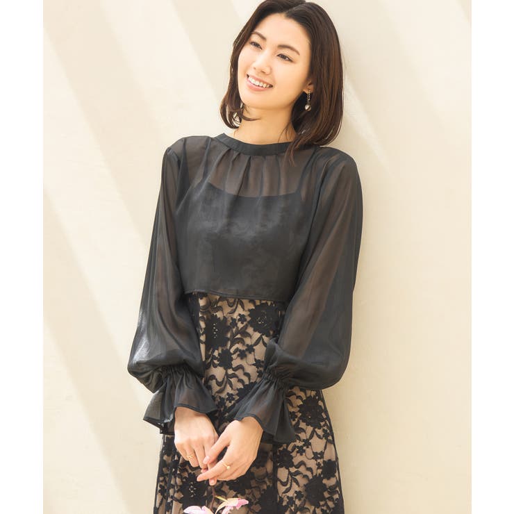 ブラウス ノースリーブワンピース 結婚式[品番:DSSW0004359 ブラウス ノースリーブワンピース 結婚式[品番:DSSW0004359