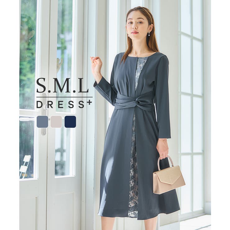 パーティードレス ワンピース 袖付き 結婚式 フォーマル[品番：DSSW0004580]｜DRESS+（ドレス プラス）のレディースファッション通販｜SHOPLIST（ショップリスト）