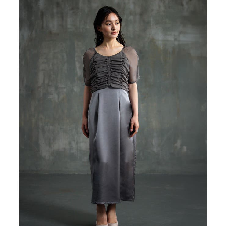 ワンピース ドレス 結婚式 異素材ドッキング | DRESS+ | 詳細画像15 