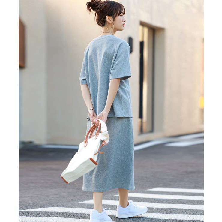 スウェット地Tシャツ×スカートセットアップ[品番：DSSW0002329