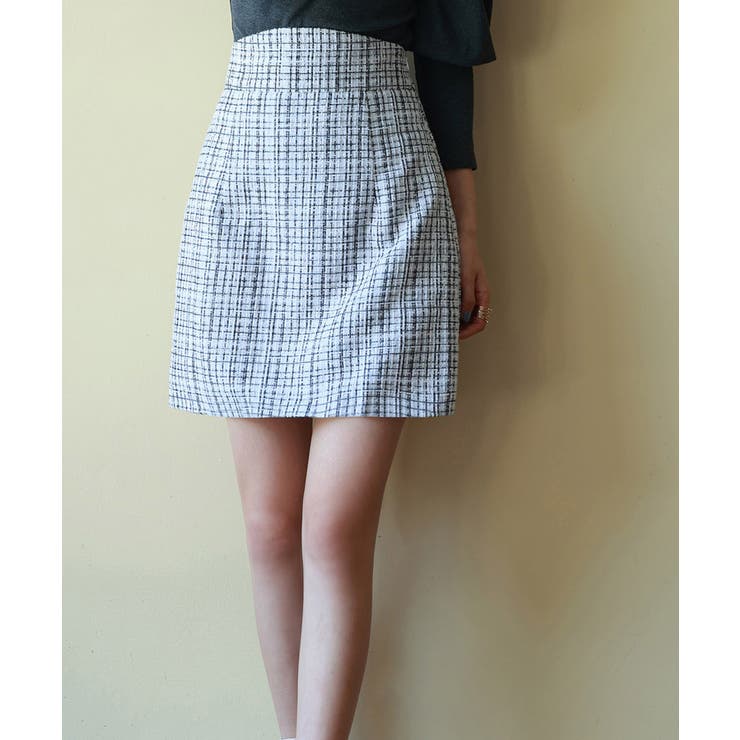 【SALE／60%OFF】 ツイード生地ペチパン付きミニスカート[品番：DSSW0002704 ジャケット・アウター
