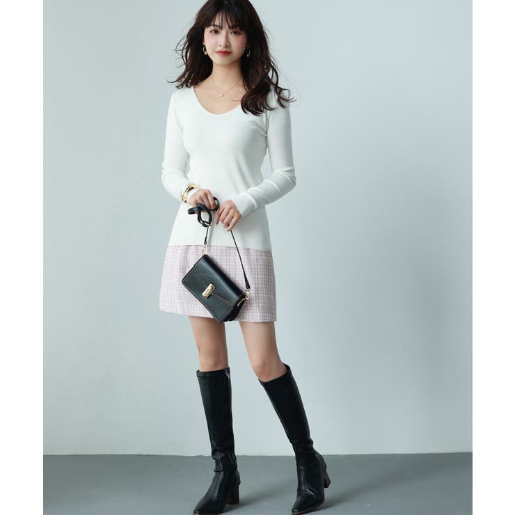 ツイード生地ペチパン付きミニスカート | SAISON DE PAPILLON  | 詳細画像25 