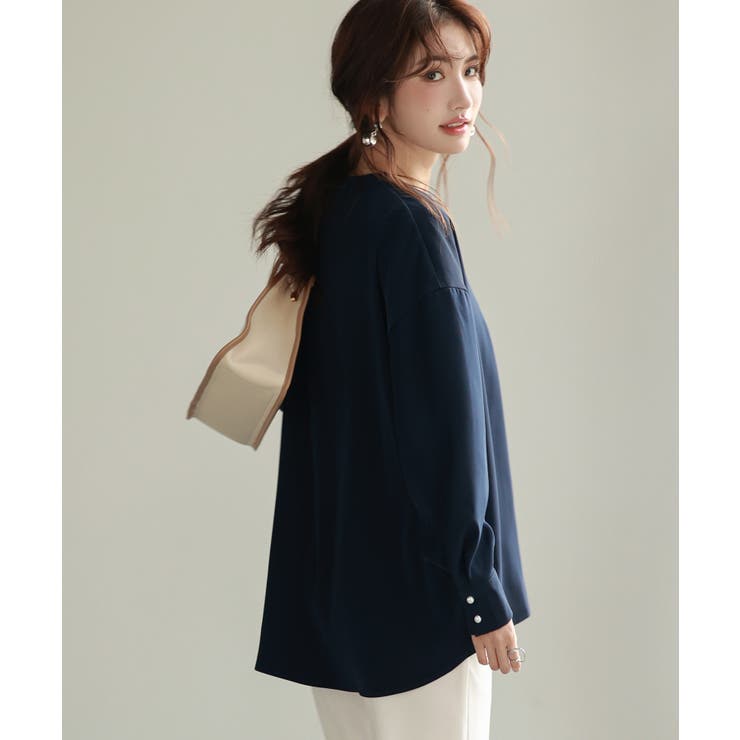 パール付きキーネックブラウス | SAISON DE PAPILLON  | 詳細画像35 