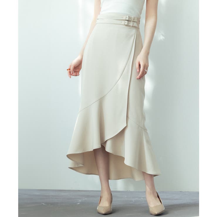 ラップ風ダブルベルトミモレ丈スカート | SAISON DE PAPILLON  | 詳細画像11 