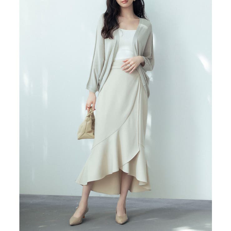 ラップ風ダブルベルトミモレ丈スカート | SAISON DE PAPILLON  | 詳細画像14 