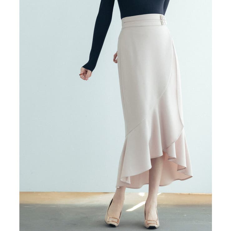 ラップ風ダブルベルトミモレ丈スカート | SAISON DE PAPILLON  | 詳細画像17 