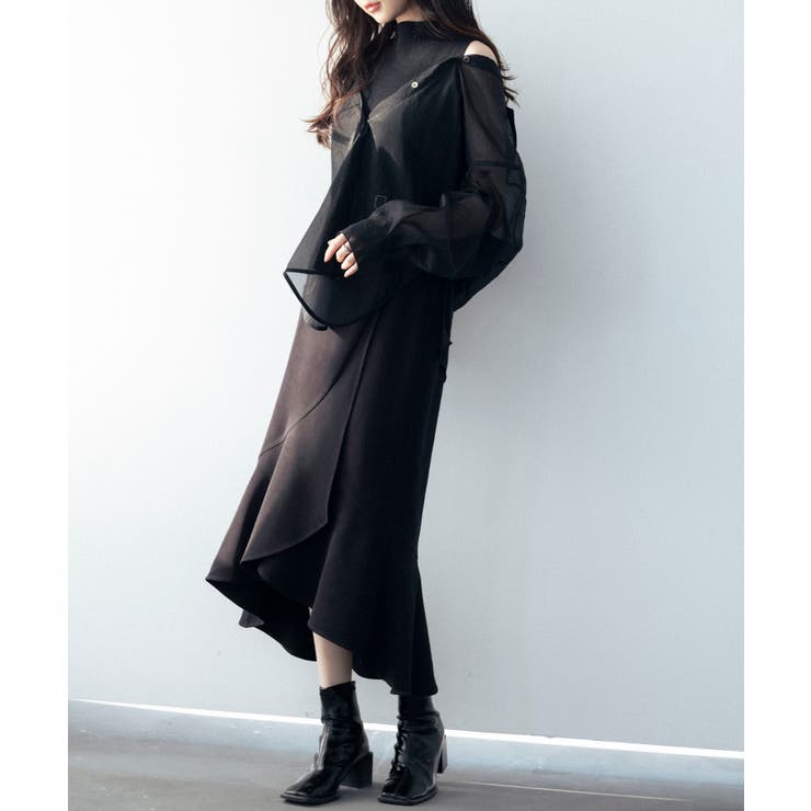 ラップ風ダブルベルトミモレ丈スカート | SAISON DE PAPILLON  | 詳細画像38 