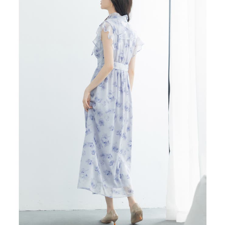 花柄シフォン生地ミモレ丈ワンピース | SAISON DE PAPILLON  | 詳細画像25 