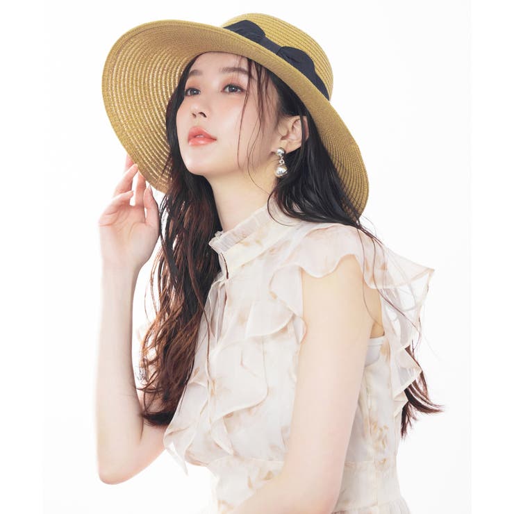 花柄シフォン生地ミモレ丈ワンピース[品番：DSSW0004798