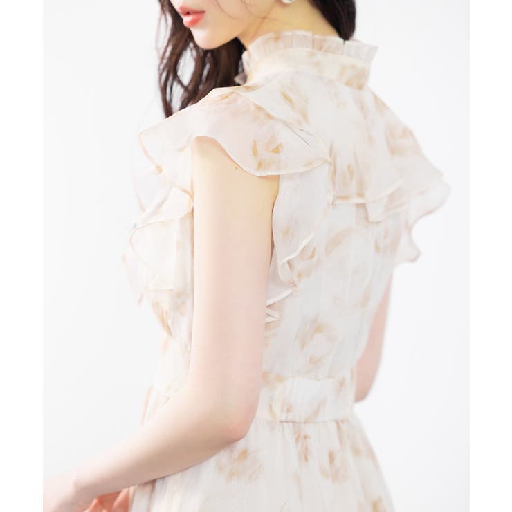 花柄シフォン生地ミモレ丈ワンピース | SAISON DE PAPILLON  | 詳細画像10 