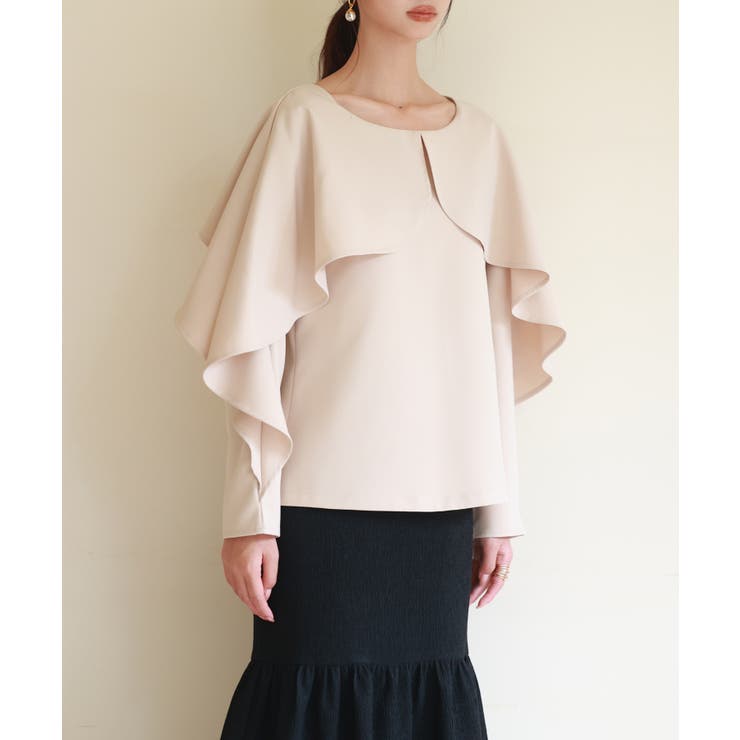 クルーネックケープブラウス | SAISON DE PAPILLON  | 詳細画像3 