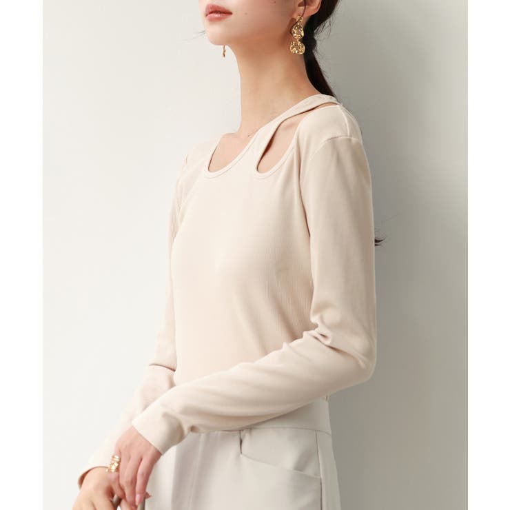 カットアウトリブカットソートップス | SAISON DE PAPILLON  | 詳細画像12 